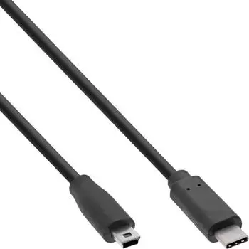 InLine USB 2.0 Kabel USB-C (M) auf Mini-USB Typ B (M), 3A, 0,5m, schwarz (35756)