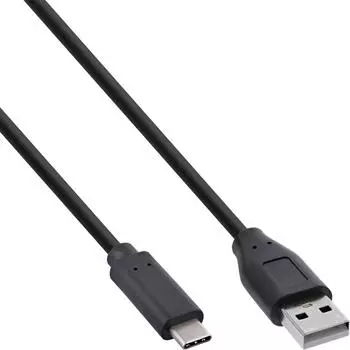 InLine USB 2.0 Kabel Typ-C auf Typ-A, 1m, schwarz (35731)