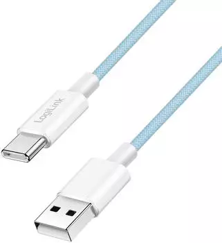 LogiLink USB 2.0 Typ-C Kabel, Nylon, blau, 60W, 0,5m (CU0329)