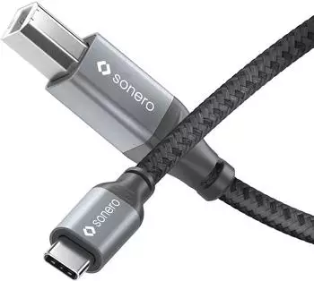 Sonero USB 2.0 Kabel USB-C auf USB-B, 5m, space grau/schwarz (SPC-U020-050)