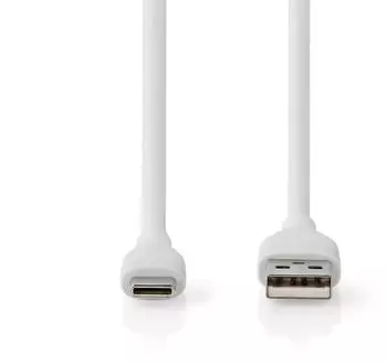 Nedis USB-Kabel USB-A auf USB-C, USB 2.0, 15W, 480Mbps, 1,50m, wei&szlig; (CCGB60800WT15)