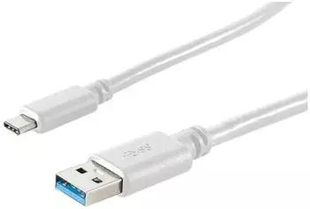 S-Conn USB-Kabel Typ-A auf Typ-C USB 3.2 Gen 1 wei&szlig; 3,0m (13-31046)