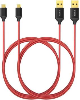 Anker [2-Pack] Nylon micro-USB Cable 1,8m rot