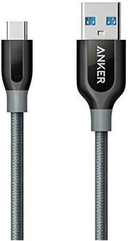 Anker PowerLine+ USB-Kabel 3.0 USB-A/-C (0,9m) grau