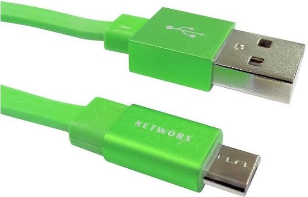 Networx Fancy Micro-USB-Kabel 1m grün