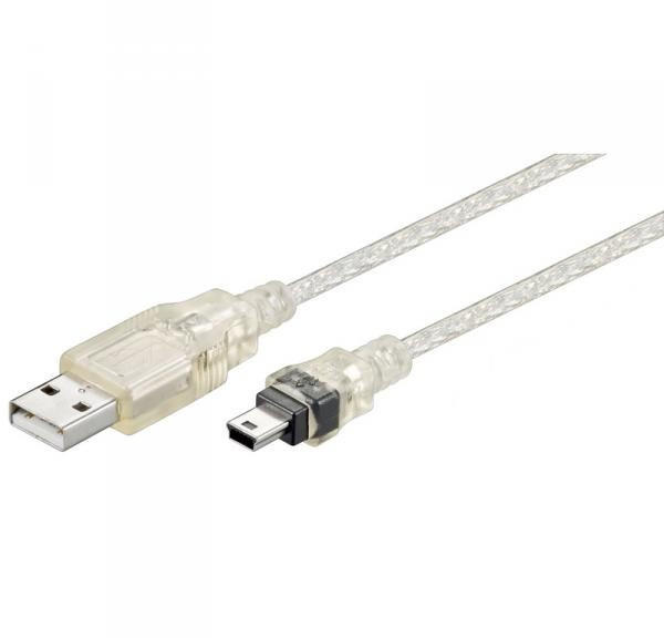 Goobay USB 2.0 Hi-Speed Kabel USB-A auf mini-USB transparent 0,6m