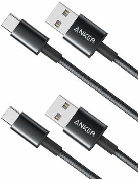 Anker Nylon USB-C auf USB-A Cable (2 Stk) 0,9m schwarz
