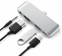 Satechi ST-TCMPHS, Satechi Aluminum Type-C Mobile Pro Hub Adapter - docking...