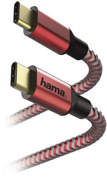 Hama Lade-/Datenkabel Reflective USB Type-C-USB Type-C 1,5m rot