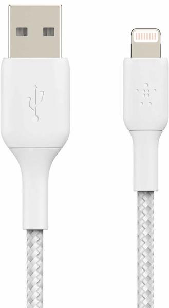 Belkin BOOST CHARGE Lightning/USB-A-Kabel Geflochten (3m, Weiß)