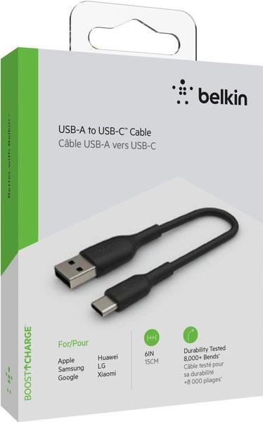 Belkin BOOST CHARGE USB-C/USB-A-Kabel 15cm Schwarz
