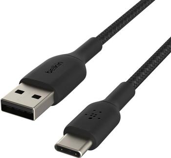 Belkin Geflochtenes BOOST CHARGE USB-C/USB-A-Kabel 1 m Schwarz