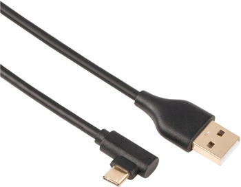 Hama USB-C-2.0-Kabel, 90° Winkelstecker, vergoldet, verdrehsicher, 1,00 m (135738)