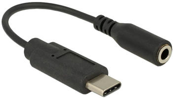 DeLock USB 2.0 Adapter, USB-C Stecker > 3,5mm Klinkenbuchse 14cm Schwarz
