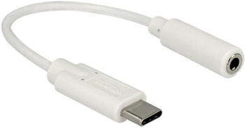 DeLock USB 2.0 Adapter, USB-C Stecker > 3,5mm Klinkenbuchse 14cm Weiß