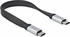 DeLock USB-Flachbandkabel - USB-C (M) bis USB-C (M) 0,22m Schwarz