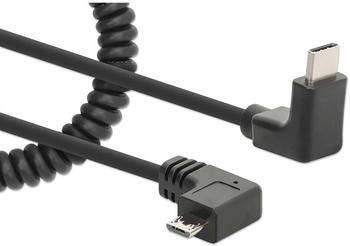 Manhattan USB-C zu micro USB Spiralkabel 1m