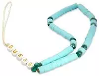 Guess Anh&auml;nger Gustpearp Phone Strap Blau/Blaue Heishi-Perlen - Blau