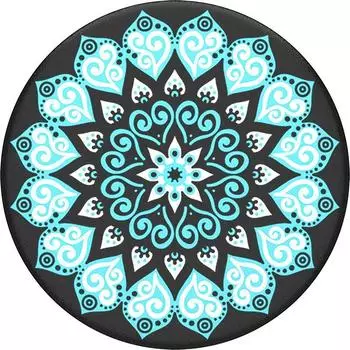 PopSockets PopGrip Peace Mandala Sky, schwarz/t&uuml;rkis