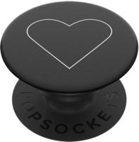 PopSockets PopGrip White Heart Black