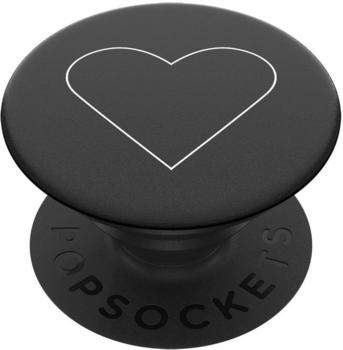 PopSockets Swappable Grip White Heart Black