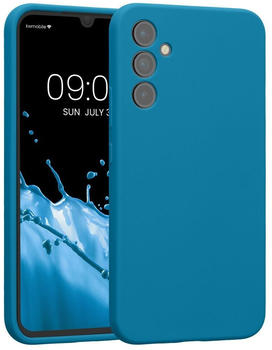 kwmobile Handyhülle kompatibel mit Samsung Galaxy A34 5G Hülle - gummierte Handy Case aus Silikon in Karibikblau