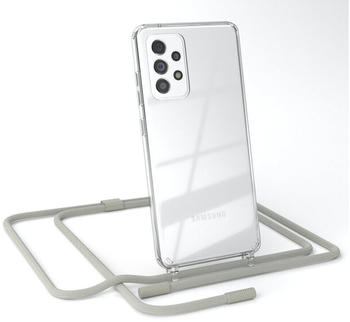 Eazy Case Silikon Kette für Galaxy A52 / A52 5G / A52s 5G 6,5 Zoll, Schutzhülle zum Umhängen Hülle mit Umhängeband Kettenhülle Grau Taupe, Beige Grau / Taupe