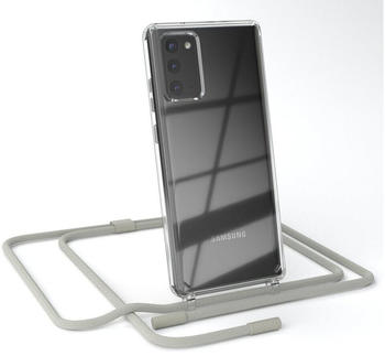 Eazy Case Silikon Kette Unifarbe für Galaxy Note 20 / 5G 6,7 Zoll, Schutzhülle zum Umhängen Hülle mit Umhängeband Kettenhülle Grau Taupe, Beige Grau / Taupe