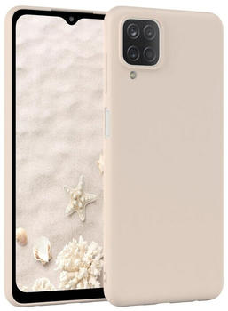 Eazy Case TPU Hülle für Samsung Galaxy A12 6,5 Zoll, Bumper Case Matt Slimcover Silikonschutzhülle elastisch Taupe / Beige
