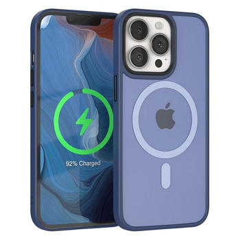 Eazy Case Outdoor Case MagSafe Matt für Apple iPhone 13 Pro 6,1 Zoll, Handyhülle stoßfest Silikon Softcase Outdoorcase kratzfest Dunkelblau