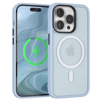 Eazy Case Outdoor Case MagSafe Matt für Apple iPhone 14 Pro 6,1 Zoll, Backcover magnetisch Schutzhülle mit Kameraschutz mit MagSafe Hellblau