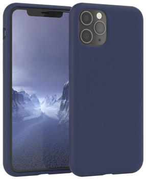 Eazy Case Premium Silikon Case für Apple iPhone 11 Pro 5,8 Zoll, Handy Softcase Hülle Silikon mit Displayschutz Case Blau / Nachtblau