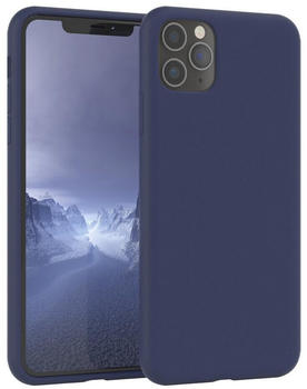 Eazy Case Premium Silikon Case für Apple iPhone 11 Pro Max 6,5 Zoll, Handy Softcase Hülle Silikon mit Displayschutz Case Blau / Nachtblau