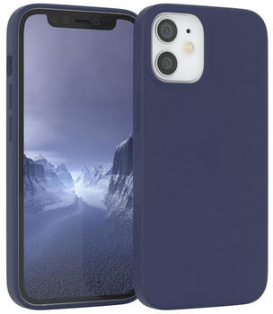 Eazy Case Premium Silikon Case für Apple iPhone 12 Mini 5,4 Zoll, Handy Softcase Hülle Silikon mit Displayschutz Case Blau / Nachtblau