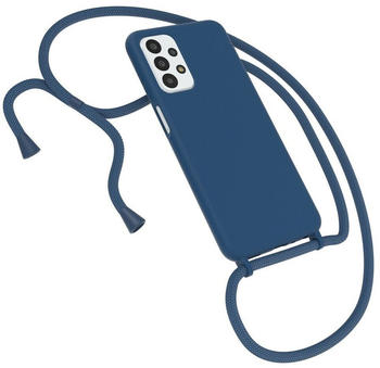 Eazy Case Silikon Kette für Samsung Galaxy A23 5G 6,6 Zoll, Necklace Chain Kette zum Umhängen Umhängeband Kordel Silikonhülle Blau