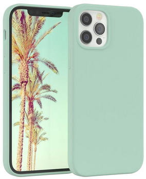 Eazy Case Premium Silikon Case für iPhone 12 / iPhone 12 Pro 6,1 Zoll, Cover Hülle mit Kameraschutz Bumper Case Slimcover kratzfest Mint Grün