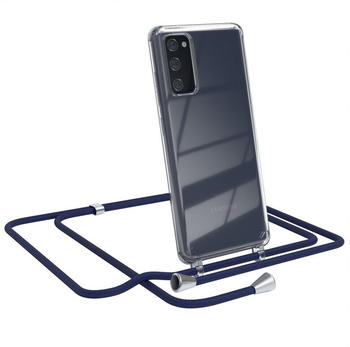 Eazy Case Hülle mit Kette für Samsung Galaxy S20 FE / 5G 6,5 Zoll, Kette zum Umhängen Backcover Etui Schutzhülle Hülle mit Band Case Blau, Blau / Clips Silber