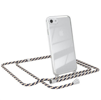 Eazy Case Hülle mit Kette für iPhone SE 2022/2020 iPhone 8/7 4,7 Zoll, Slimcover Handykette Hülle mit Schnur Handykordel Taupe Camouflage