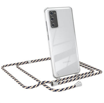 Eazy Case Hülle mit Kette für Samsung Galaxy S20 FE / 5G 6,5 Zoll, Slimcover Handykette Hülle mit Schnur Handykordel Taupe Camouflage