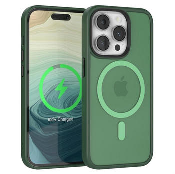 Eazy Case Outdoor Case MagSafe Matt für Apple iPhone 14 Pro 6,1 Zoll, Qi Charging kompatibel Magsafefunktion Slimcover Displayschutz Grün, Dunkelgrün