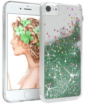 Eazy Case Glittery Case für iPhone SE 2022/2020 iPhone 8/7 4,7 Zoll, Transparent Handy Softcase Glossy Slimcover stoßfest Bumper Case Grün