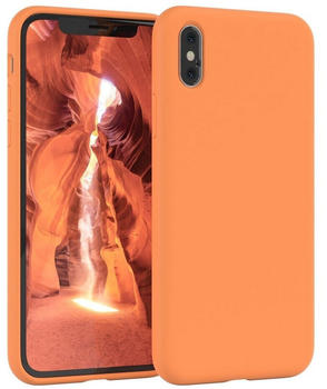 Eazy Case Premium Silikon Case für Apple iPhone XS Max 6,5 Zoll, Case stoßfest Smart Slimcover mit Displayschutz Back Cover Etui Orange