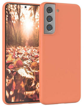 Eazy Case TPU Hülle für Samsung Galaxy S21 5G 6,2 Zoll, Schutzhülle mit Kameraschutz telefonhülle elastisch bumper tpu Orange