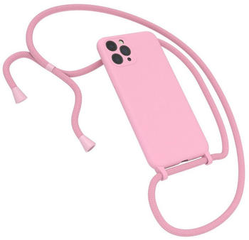 Eazy Case Silikon Kette für Apple iPhone 11 Pro 5,8 Zoll, Handykette Silicon Band Kette zum Umhängen für Unterwegs Kordel Rosa