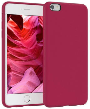 Eazy Case Premium Silikon Case für Apple iPhone 6 / 6S 4,7 Zoll, Hülle Silikon mit Displayschutz Handytasche aus Silikon Rot / Beere