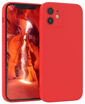 Eazy Case TPU Hülle für Apple iPhone 12 6,1 Zoll, Silikon Schutzhülle mit Kameraschutz stoßfest handycover elastisch Rot