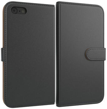 Eazy Case Bookstyle Farbig für iPhone SE 2022/20, iPhone 8/7, Schutzhülle mit Standfunktion Kartenfach Handytasche aufklappbar Etui, Schwarz