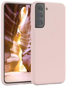 Eazy Case Premium Silikon Case für Samsung Galaxy S21 6,2 Zoll, Silikon Schutzhülle mit Kameraschutz kratzfest Cover Rosa / Altrosa