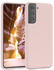 Eazy Case Premium Silikon Case für Samsung Galaxy S21 6,2 Zoll, Silikon Schutzhülle mit Kameraschutz kratzfest Cover Rosa / Altrosa