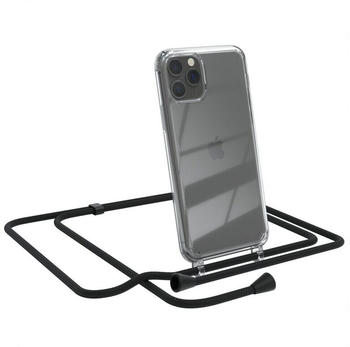 Eazy Case Kette Clips Schwarz für Apple iPhone 11 Pro 5,8 Zoll, Slimcover mit Umhängeband Case Handytasche Clear Backcover Schwarz